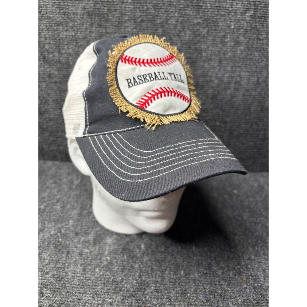 Baseball Yall Trucker Hat Black White Mesh‎ Snapback Frayed Patch Cap 3143